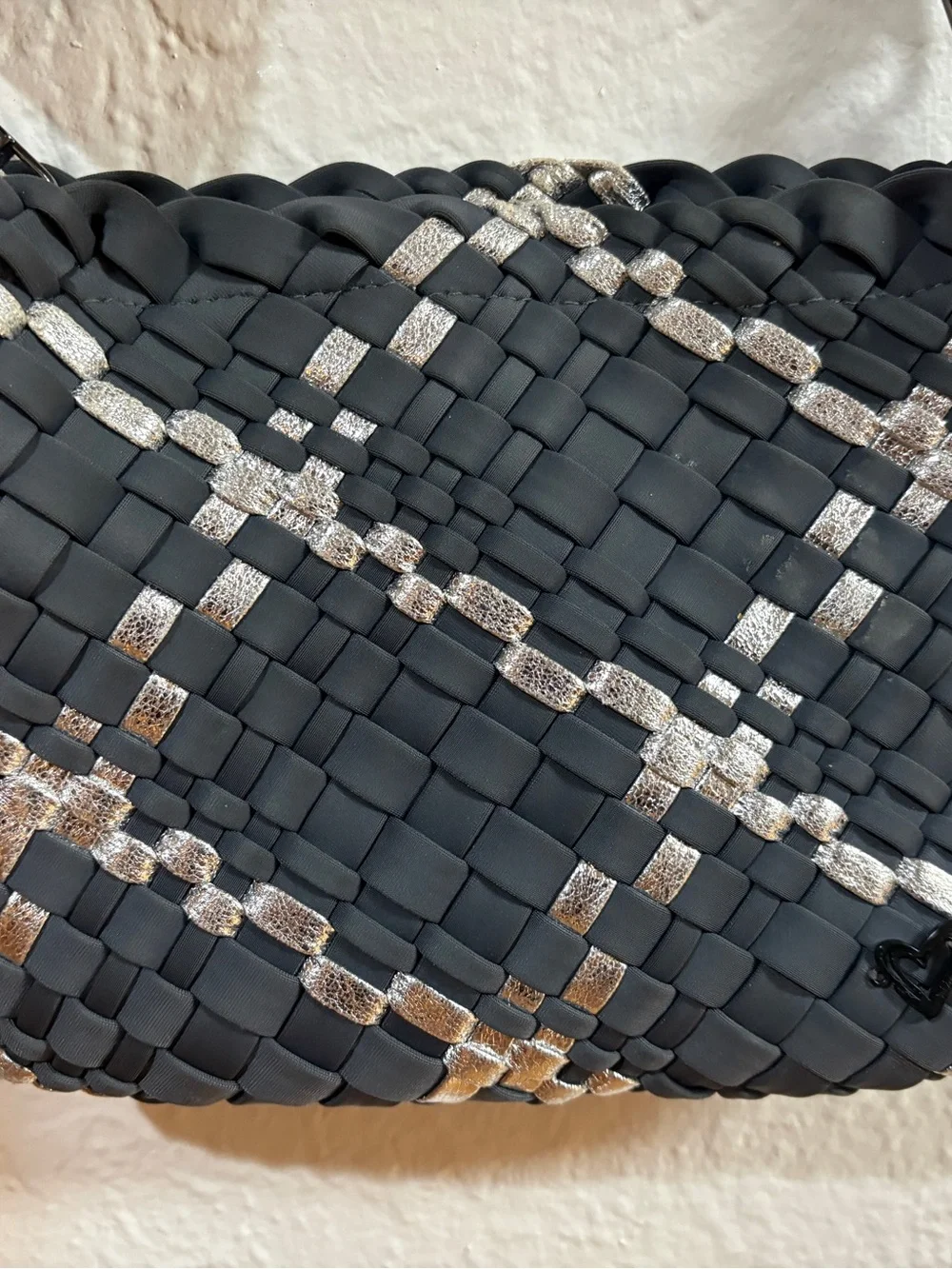 Charlotte Woven Crossbody Bag in Gray